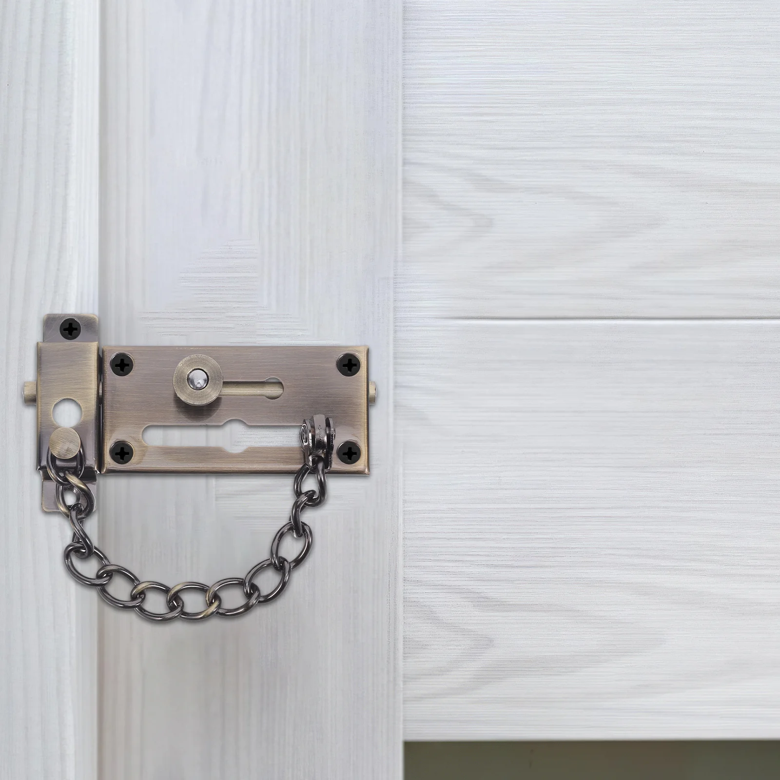 

Door Chain Lock Stainless Steel Reinforced Long Chain Interior Sliding Latch Extra Security Door Lock Privacy Safety Front