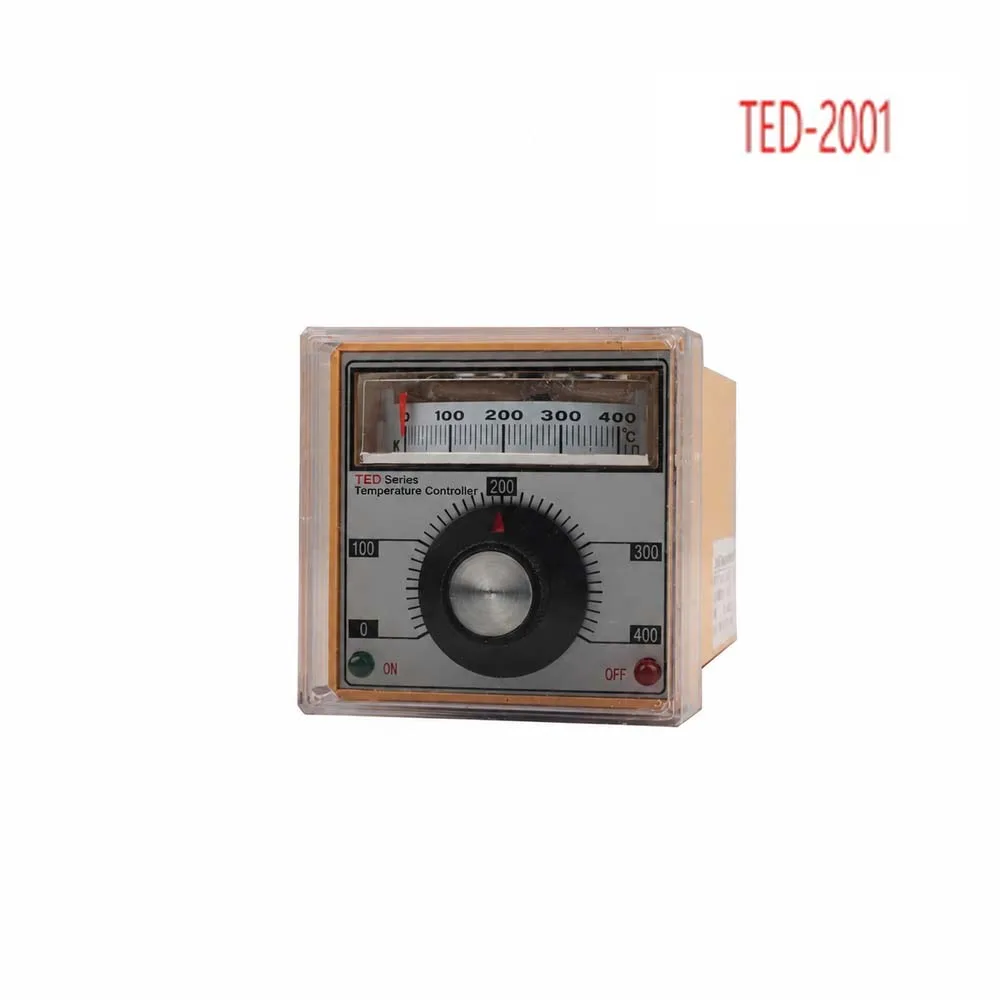 TED-2001 0-400℃ Pointer Display Temperature Controller - 220V/380V K Type Thermostat Rotating Button Regulator for Industry