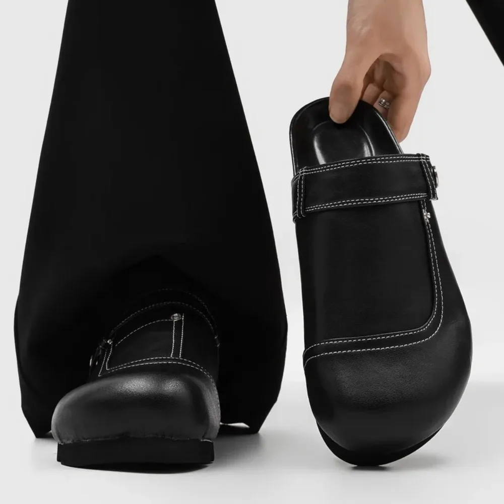 Boken Shoes Casual Thick Soled Men Shoes Height Increasing Rivet Decoration Exquisite Stitching Breathable Flat Bottom Non Slip