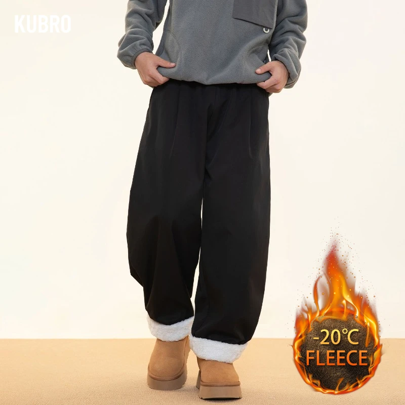 

Флисовые хлопковые брюки для мужчин, осенние и зимние свободные изогнутые повседневные брюки в японском стиле, свободные длинные брюки, модные универсальные