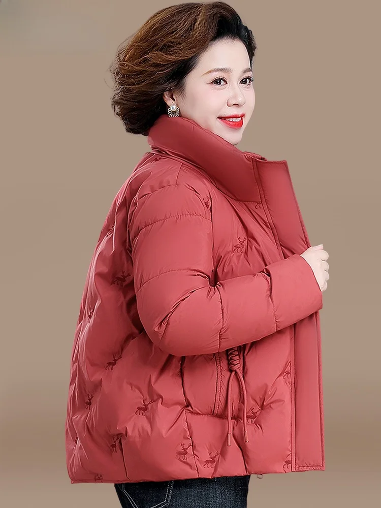 

Warmth Sli ort down Cotton Jaet for Mom Winter Faionable ly Women's Coat Thiened Regular Length Loose Fit