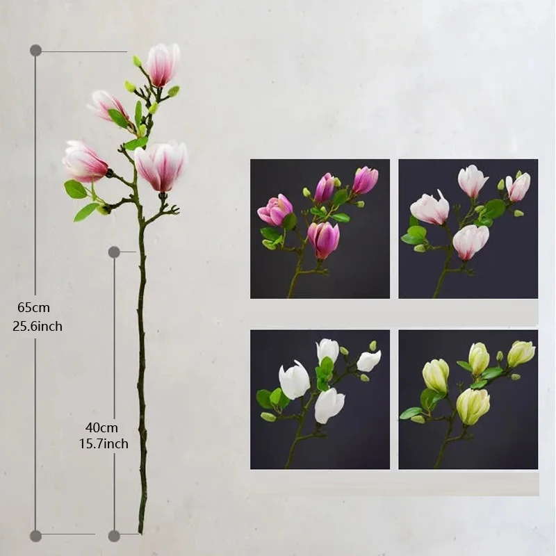 Artificial Magnolia Flower Branch For Home Living Room Decoration Orchid Bouquet Wedding Party Simulation Flower Fake Plant