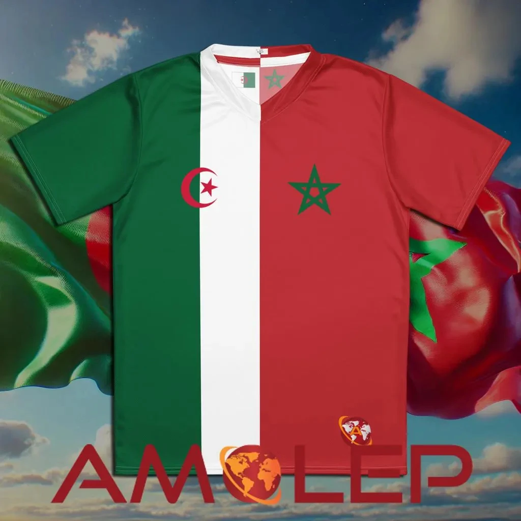 

Летние мужские полуалжирские и полумарокко бициональные унисекс футбольные майки из переработанного материала, впитывающие пот, быстросохнущие мотоциклетные футболки