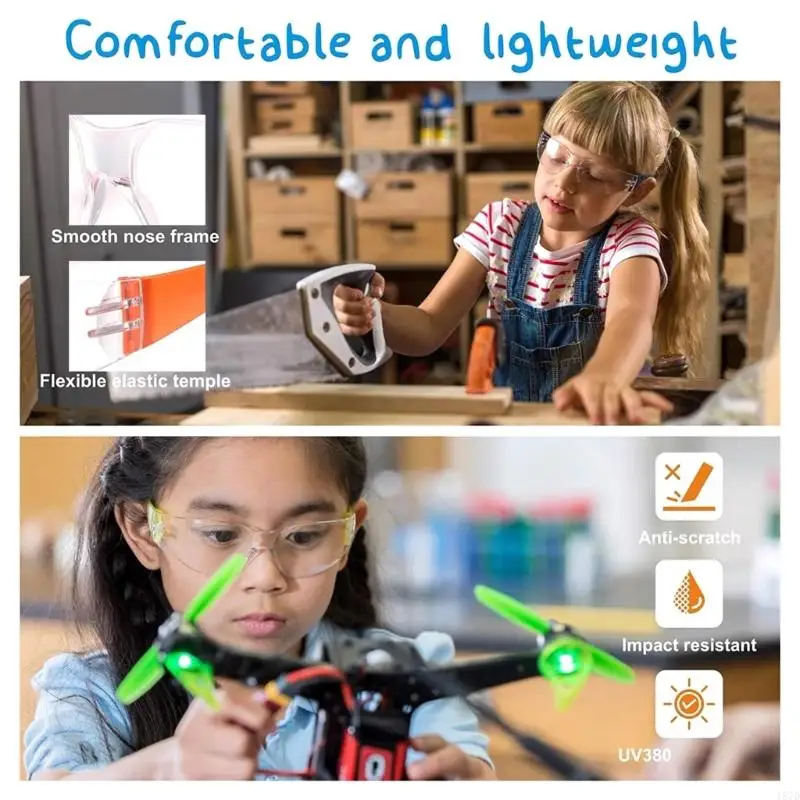 

10Pcs Kids Protective Safety Glasses Science Safety Goggles Clear Lens Eyewear for Science, School Projects Enduring 157D