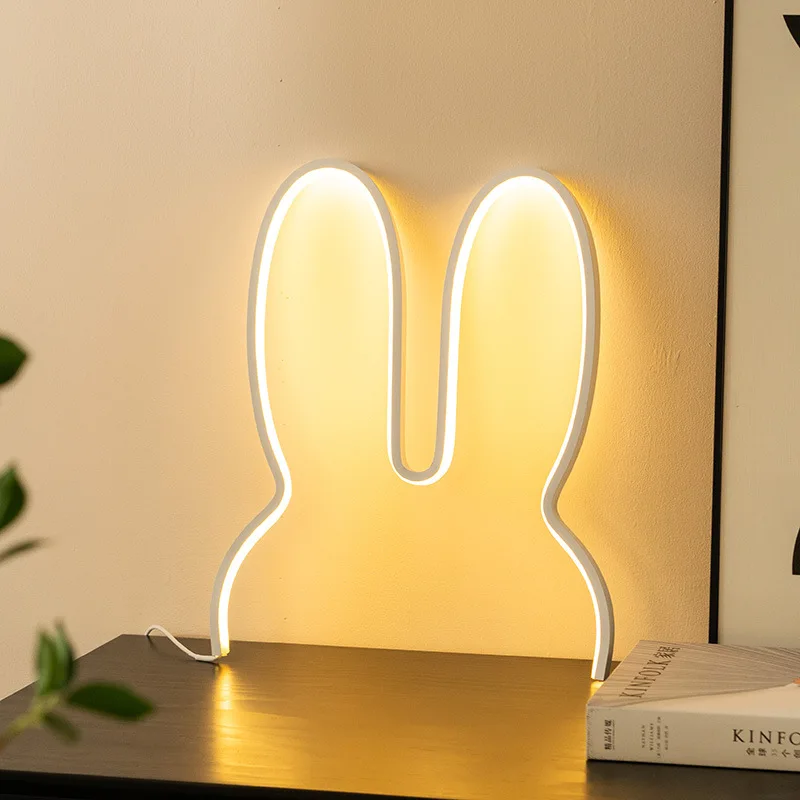 Ins Scandinavian Girl Style Decorative Children's Room Cute Cute Rabbit Lamp Net Red Led Wall Lamp Small Night Light