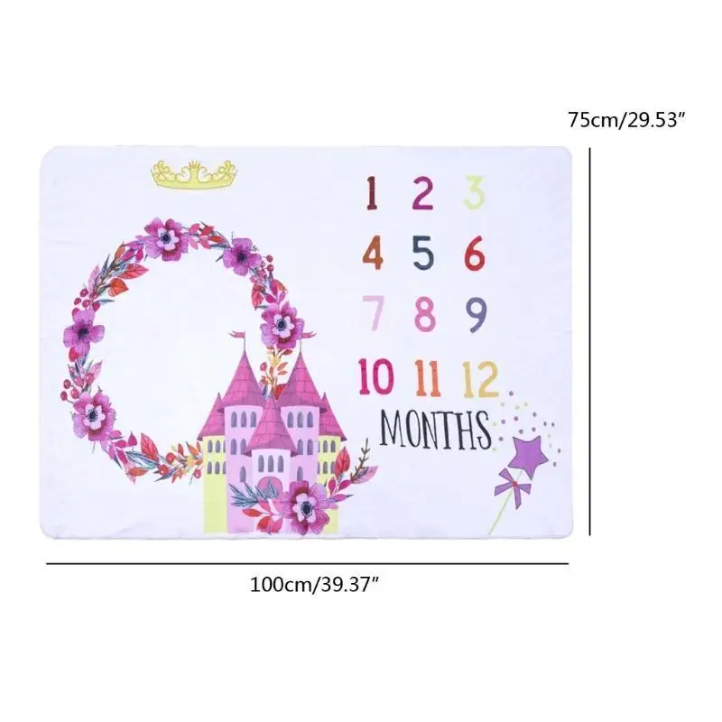 U13f Baby Blanket Cartoon Milestone Banho dormir