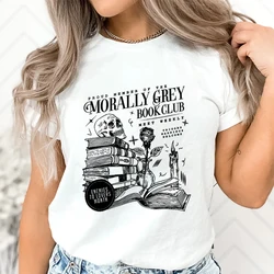 2026 Morally Grey Book Club T-Shirt Dark Romance Shirts Spooky Season Tee Bookish Top Vintage Bookish Shirt for Book Lover Gift