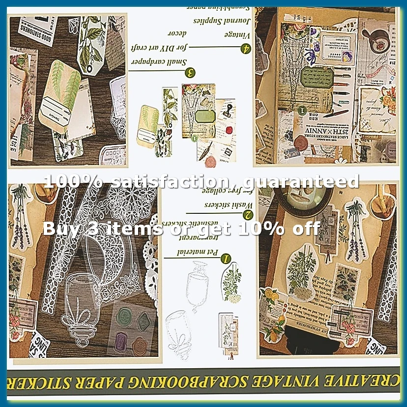 260Pc Vintage Scrapbook Supplies Aesthetic Scrapbook Stickers for Journaling,Gift Wrapping Cottage Decor Collage Craft B-AD33