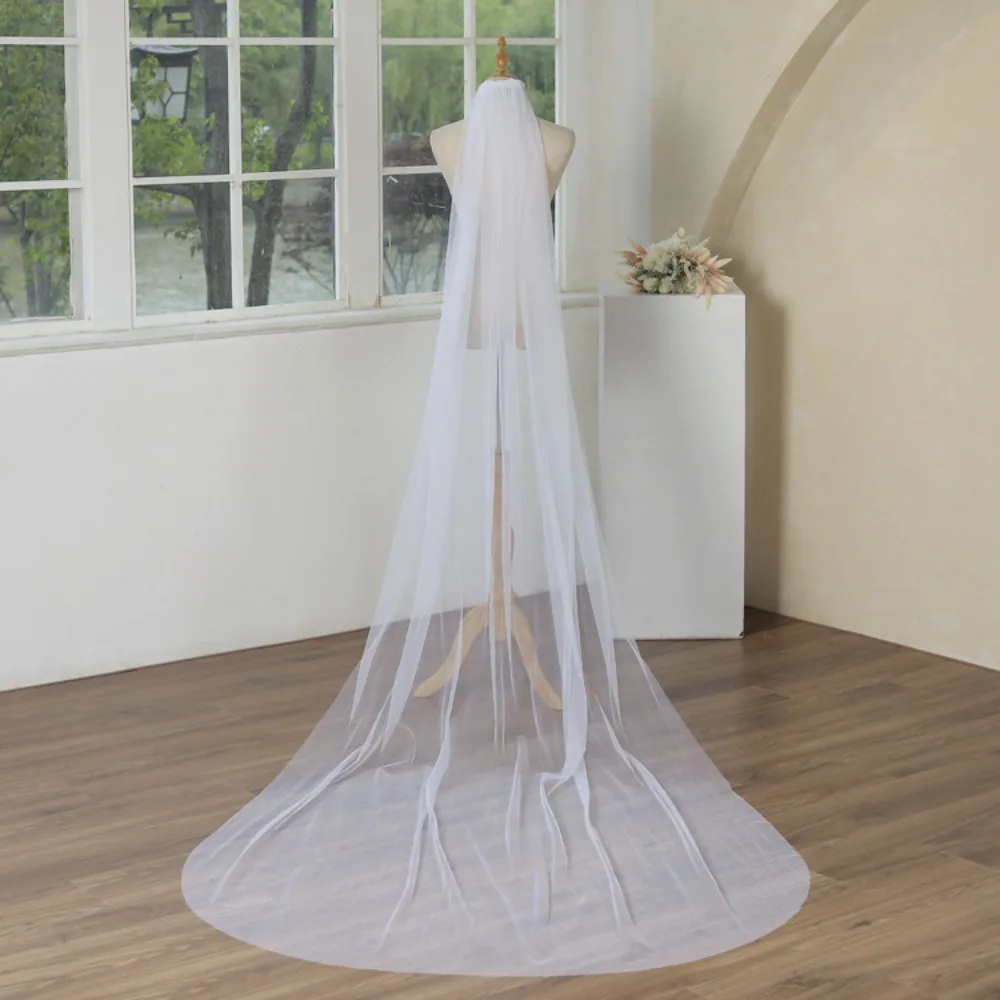 

2M Simple Long Bridal Veils Cut Edge Wedding Party Wedding Veils Velo De Novia Marrige Accessries