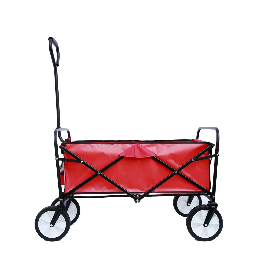 Folding Wagon Garden Shopping Beach Cart (Red) Carrito Plegable Con Ruedas  Carrinho De Ferramentas