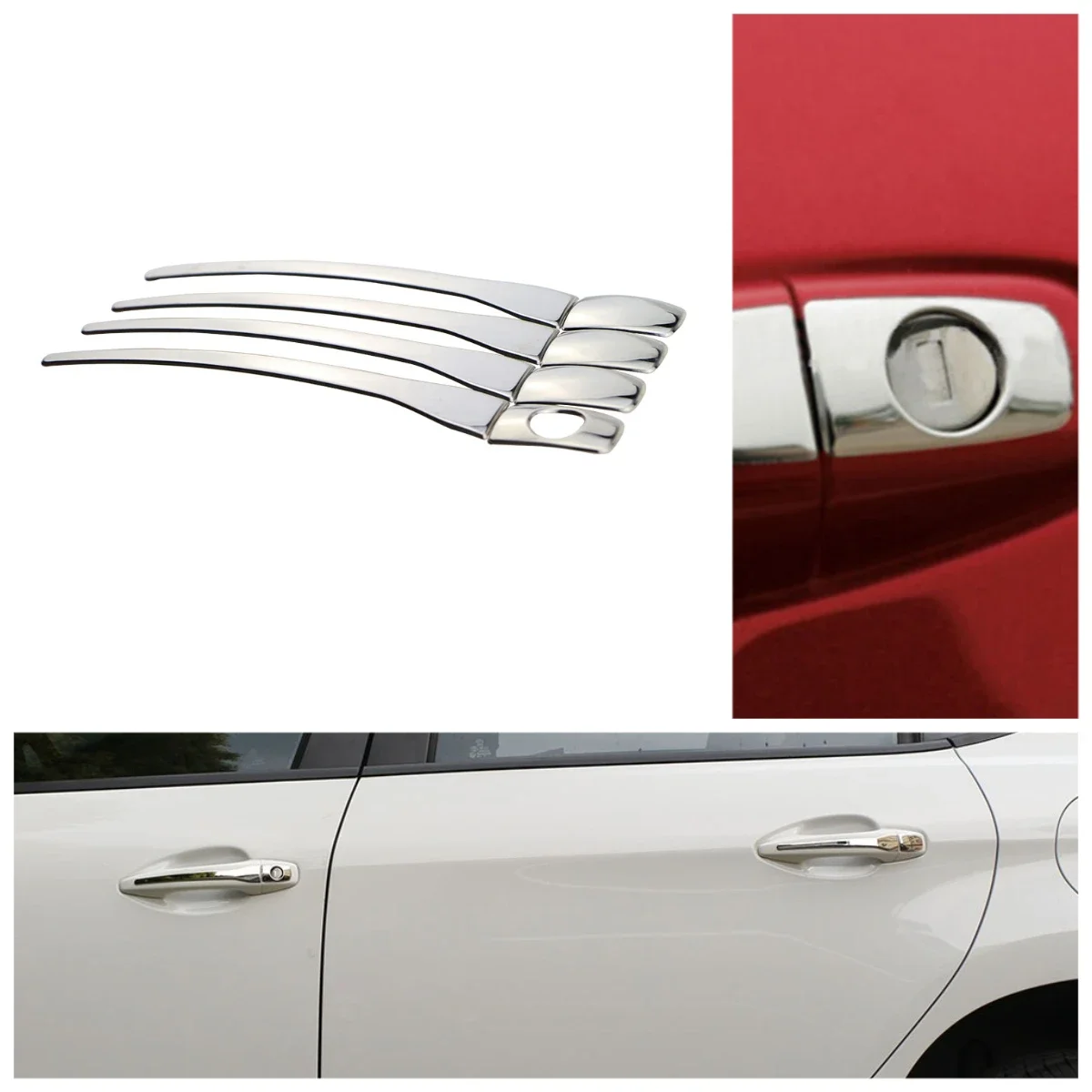 

Stainless Steel Door Handle Cover Decoration Sticker for Peugeot 207 308 407 2008 2009 2010Citroen C4 2004-2010 Car Styling