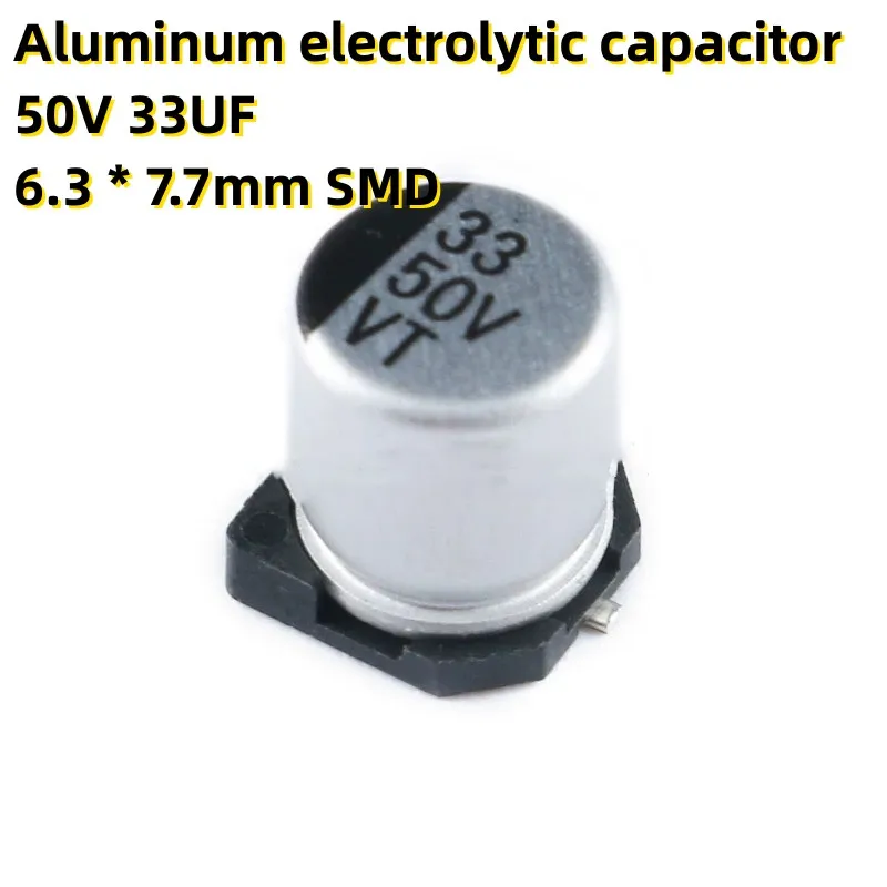 

50PCS Aluminum electrolytic capacitor 50V 33UF 6.3 * 7.7mm SMD