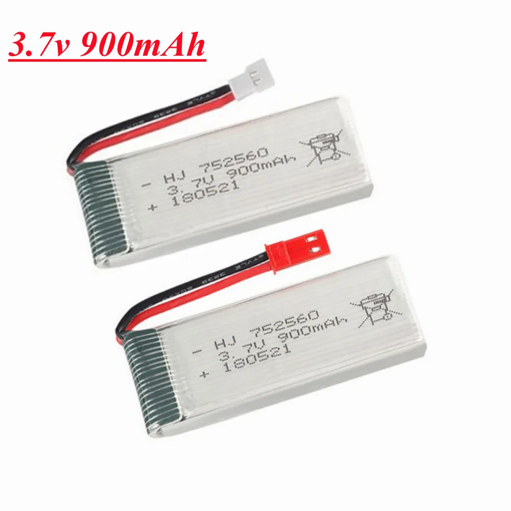 3.7V 900mah 752560 Battery For X5 X5C X5SC 8807 8807W A6 A6W M68 Rc Quadcopter Spare Parts Accessories 3.7v Drones lipo battery