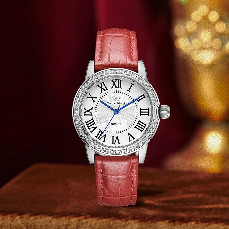 WM 시계 여성 쿼츠 시계 방수 클래식 캐주얼 비즈니스 여성용 시계 Welly Merck 시계 WM080L