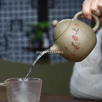 280ml Chinese Yixing Purple Clay Teapots Raw Ore Section Mud Dragon Egg Tea Pot Home Hand Painted Tea Kettle Teaware Supplies
