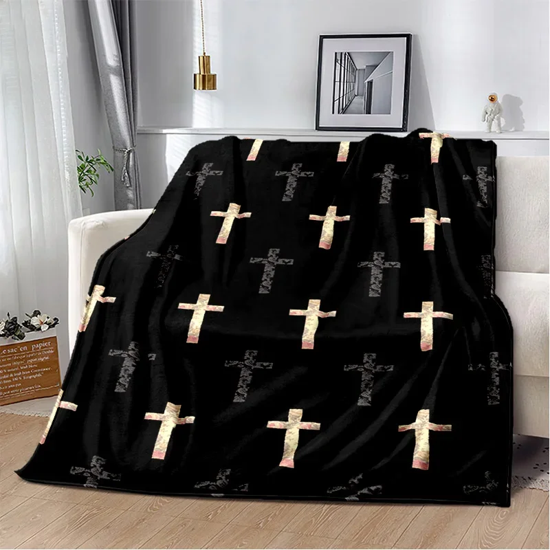 Holy Bible Cross Jesus Pray Soft Plush Blanket,Flannel Blanket Throw Blanket for Living Room Bedroom Bed Sofa Picnic Cover Kids