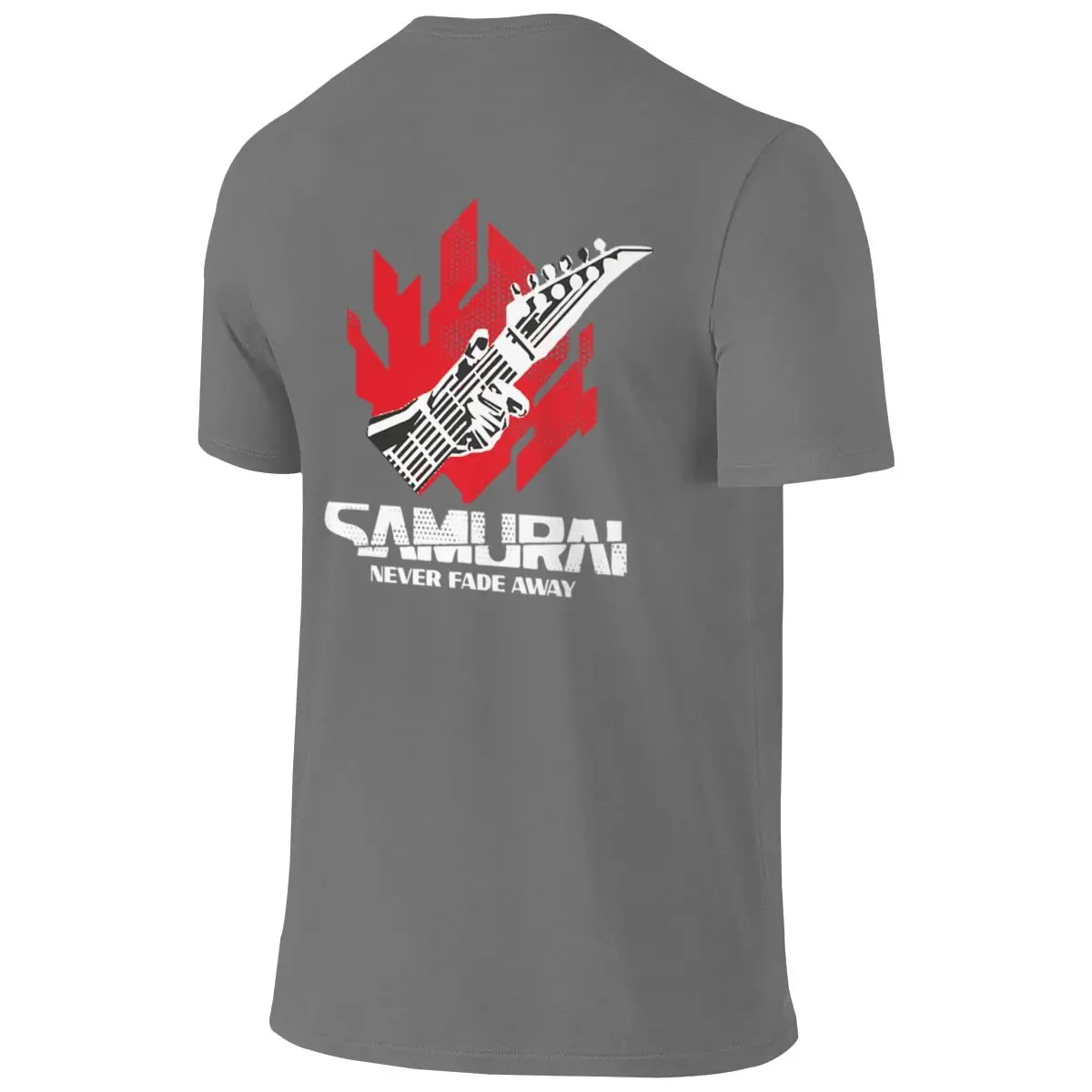 Samurai Rock Band Nerver Fade Away Japanese Fresh Reversible T-shirt American Street Travel Must-Have Tee