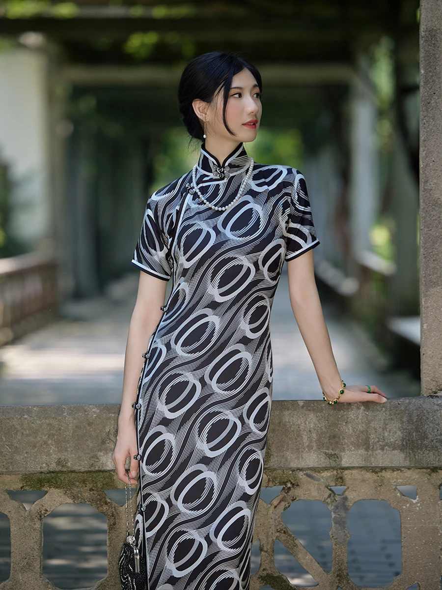 

Топ Ulara в ретро-стиле из шелка с низким разрезом, повседневный, удобный, дышащий, с круглым вырезом, в традиционном китайском стиле...