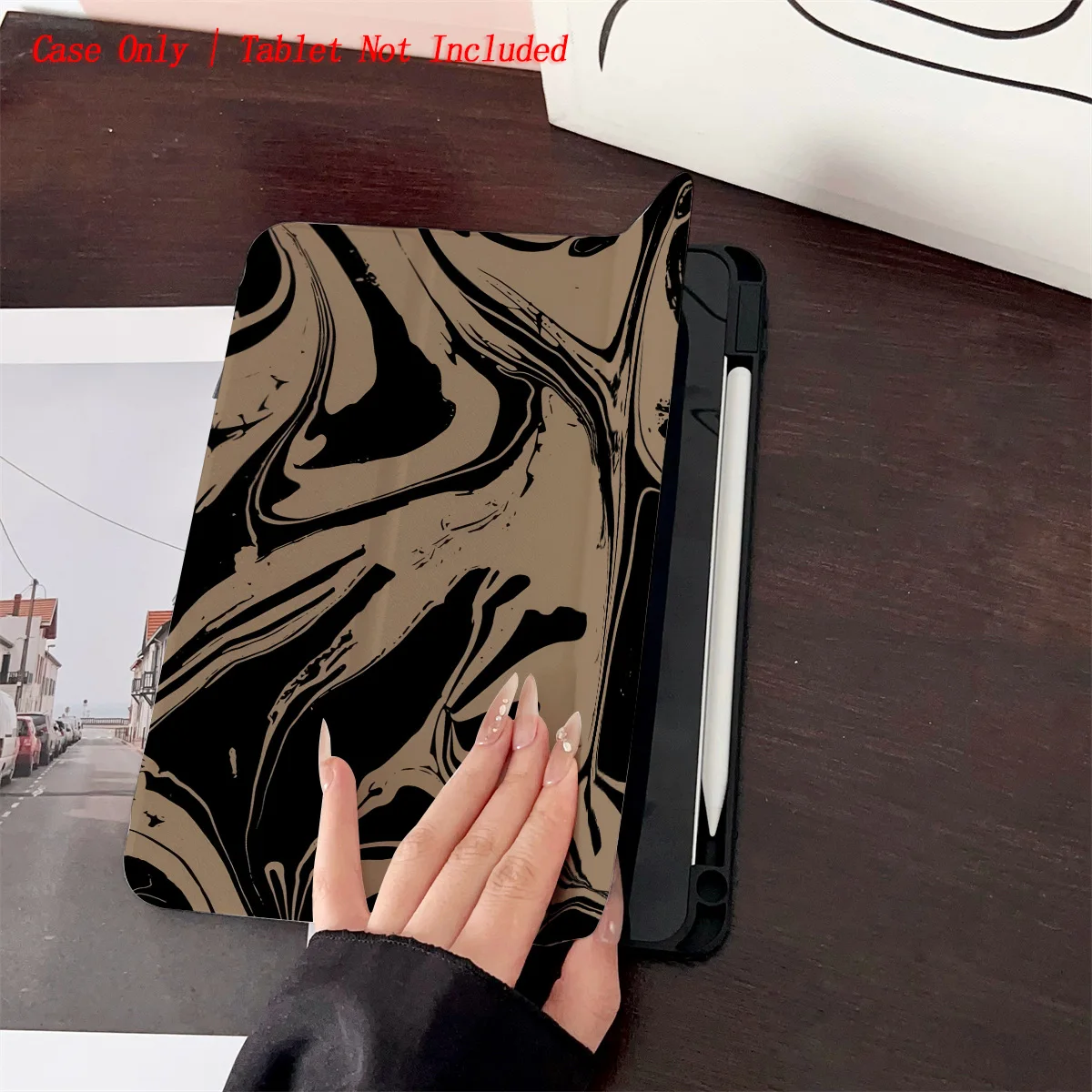 Black & Brown Mixed Pattern iPad Case - Shockproof Cover for Apple iPad Pro/Air/Mini
