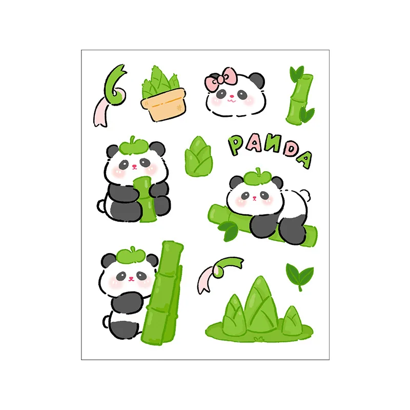 Cute Pet Panda Stickers, Cartoon PET Stickers, Kids DIY Stickers, Waterproof Water Cups, Mobile Phone Stickers