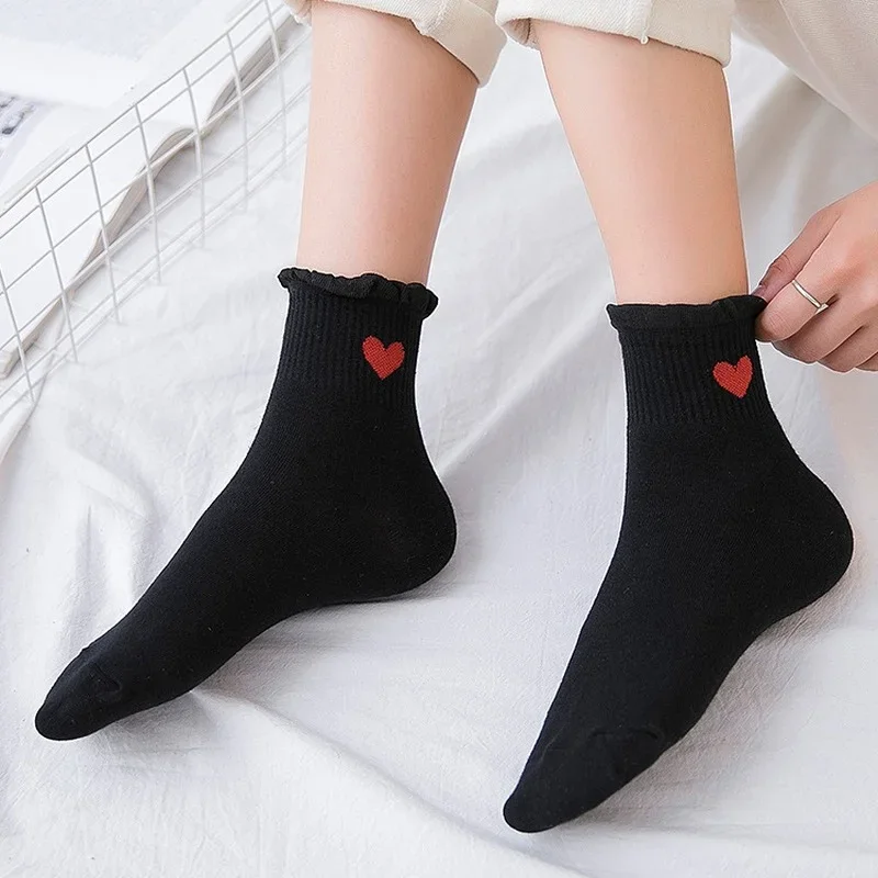 

Fashion Cute Women Long Socks Funny Love Heart Summer Cotton Long Tube Socks School Student Kawaii Cute Girl Long Socks