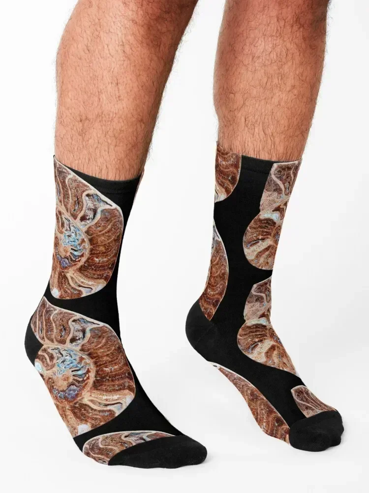 Ammonites fossil snail Socks soccer anti-slip Running professional running Thermal man winter Socks Women Men's