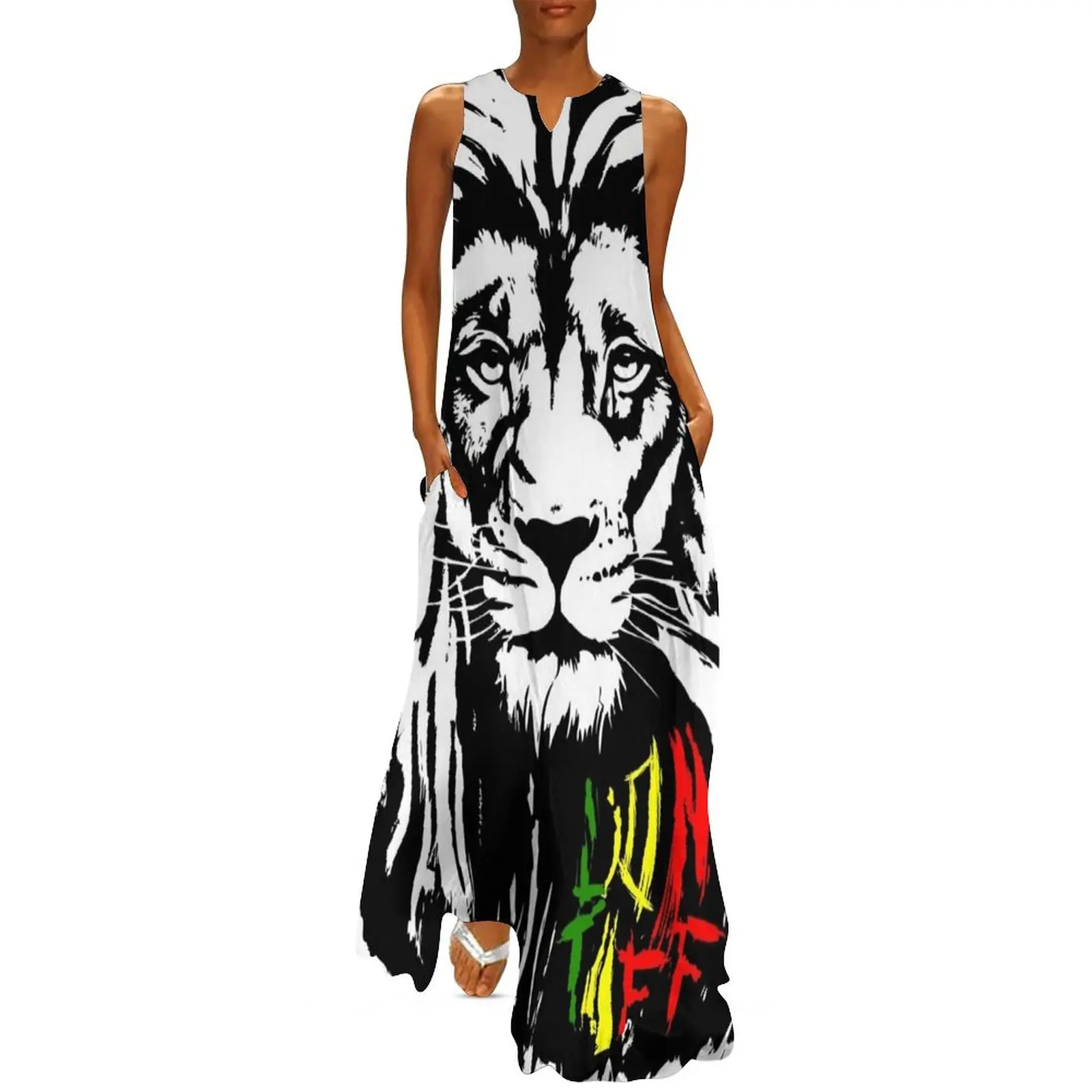 

Lion Tuff Lion Head Long Dress dresses for woman summer clothes for women evening dress woman clothing women summer 2024