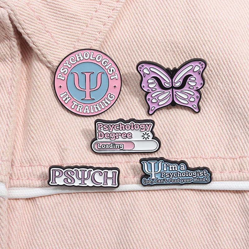 Broche en émail de psychologie, psychologue de santé mentale en formation, broches en métal, Badge à revers, accessoires de bijoux, cadeaux pour amis