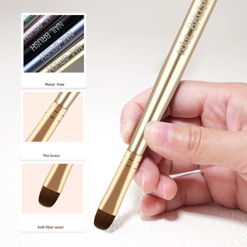 1/5Pcs Different Colored Handle Gel Painting Brush Nail Art For Gel Tip Extension Acrylic Builder Accessory Nail Art Brushes