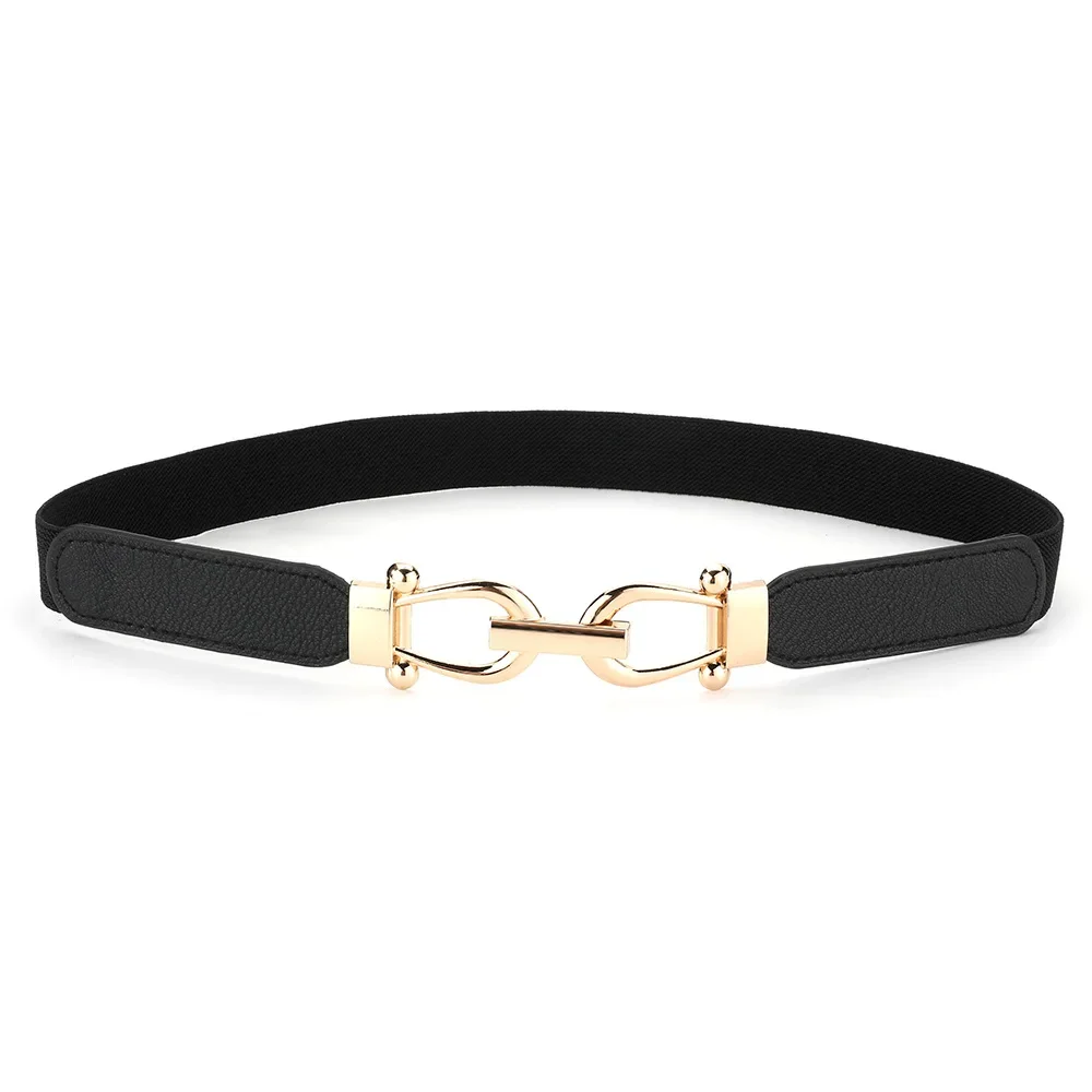 Schmaler Goldknopf-Damen-Gürtel für Rock und Hemd, Retro Elastischer Schlanker Taillengürtel für Frauen – Detail 10