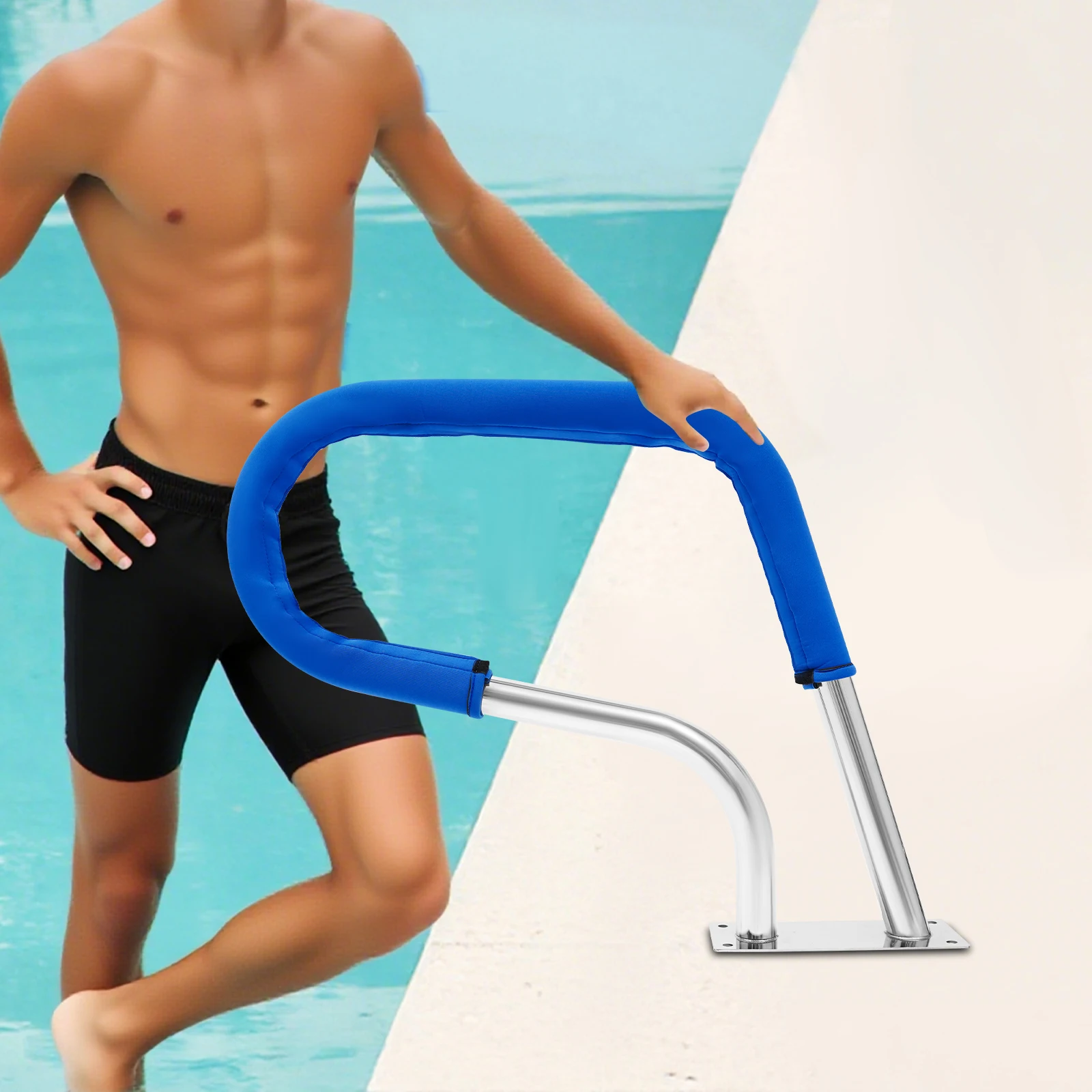 Stainless Steel Pool Rail Pool Railing 264.55 LBS Load Capacity Silver Rustproof Pool Handrail Humanized Swimming Pool