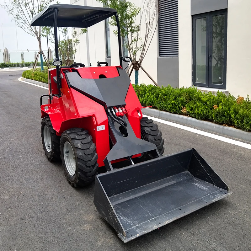 Customized Cheap mini ride skid steer loader micro side loader EPA CE 25hp small wheel diesel wood loader