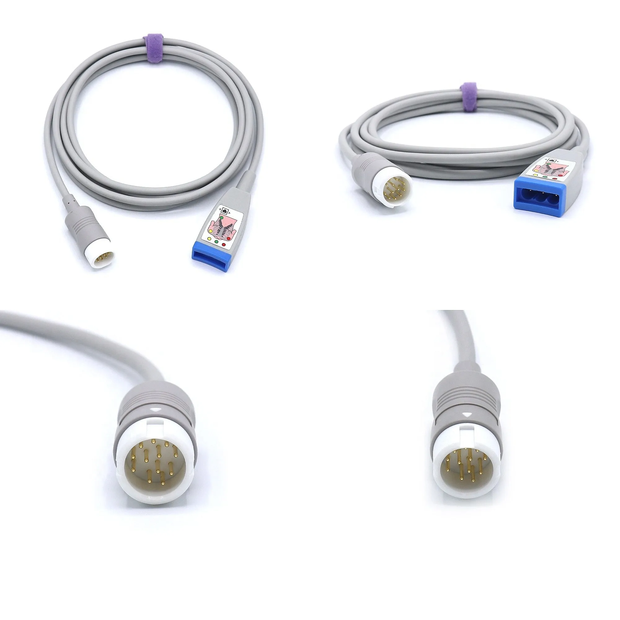 M1669A MP Series Compatible 3 Leads  ECG Trunk Cable AHA/IEC Standard 12 Pins