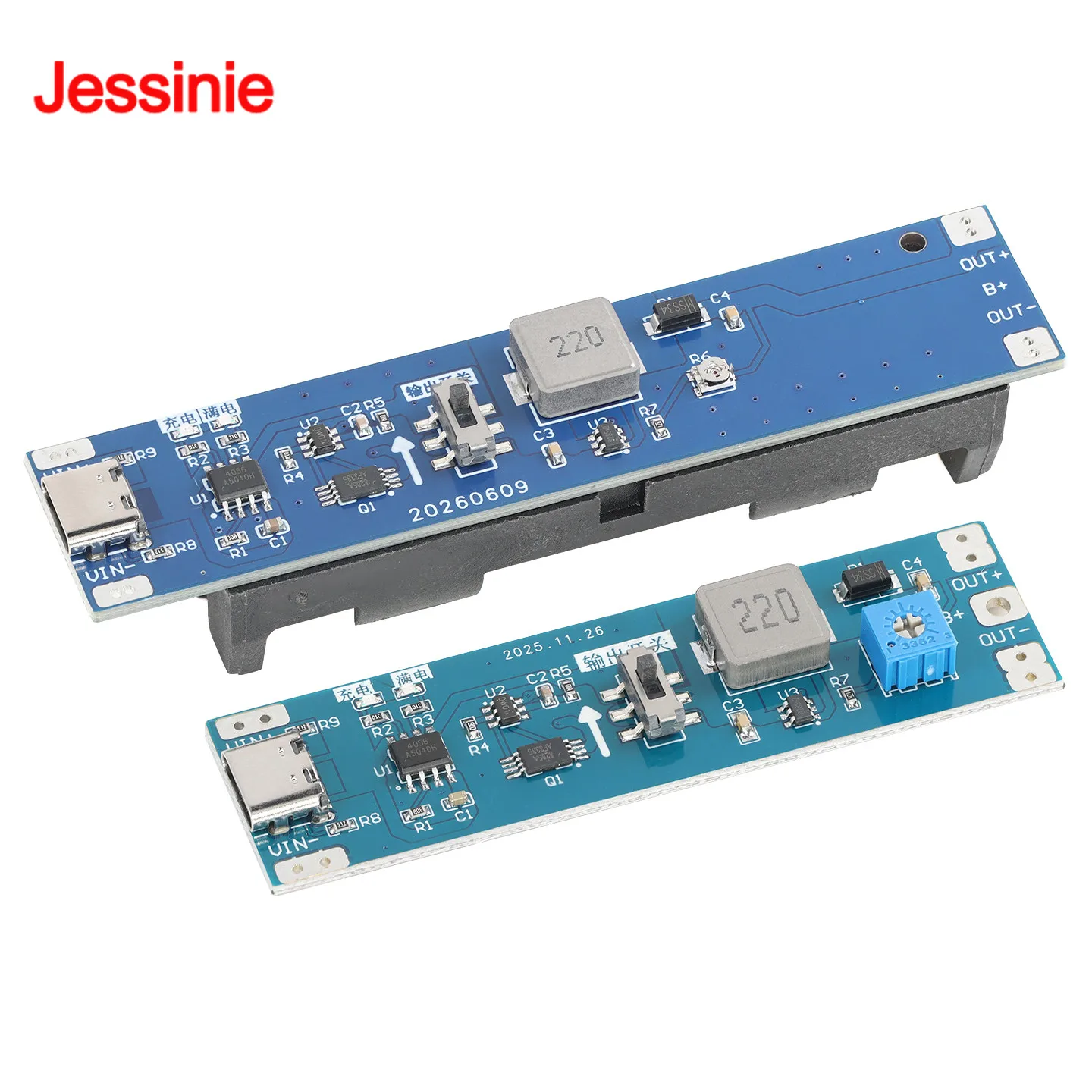 Lithium Battery Charge Discharge Boost Module Type-C 3.7V to 9V 12V Adjustable Step Up Voltage Regulator Integrated Board 2A