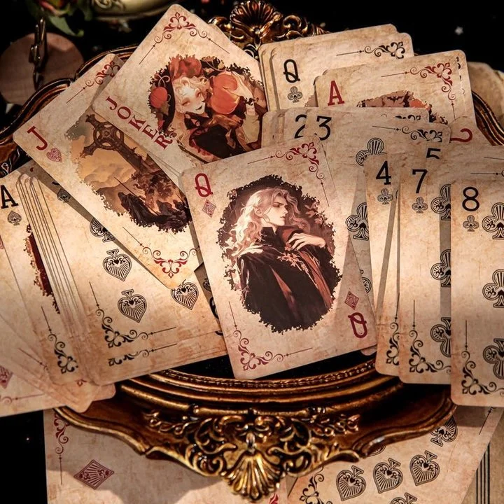 

1 box/set Creative Vintage Playing Cards Vintage Magic Castle Paper Material Durable Casual Game Tool