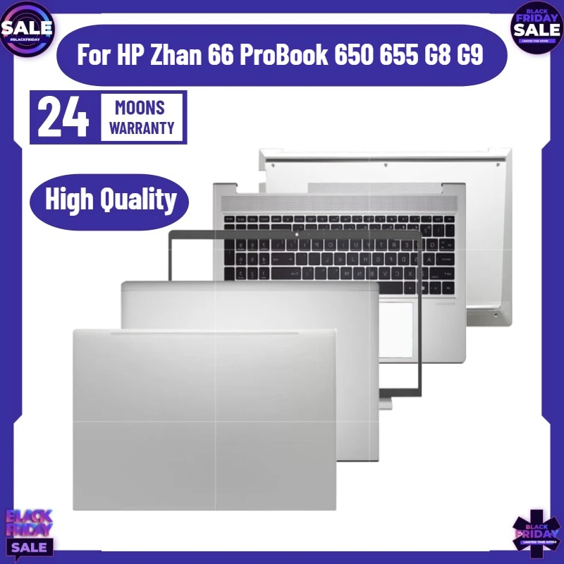 

Laptop Case for HP Zhan 66 ProBook 650 655 G8 G9 LCD Back Cover Front Bezel Palmrest Lower Bottom Case Keyboard 15.6 Inch