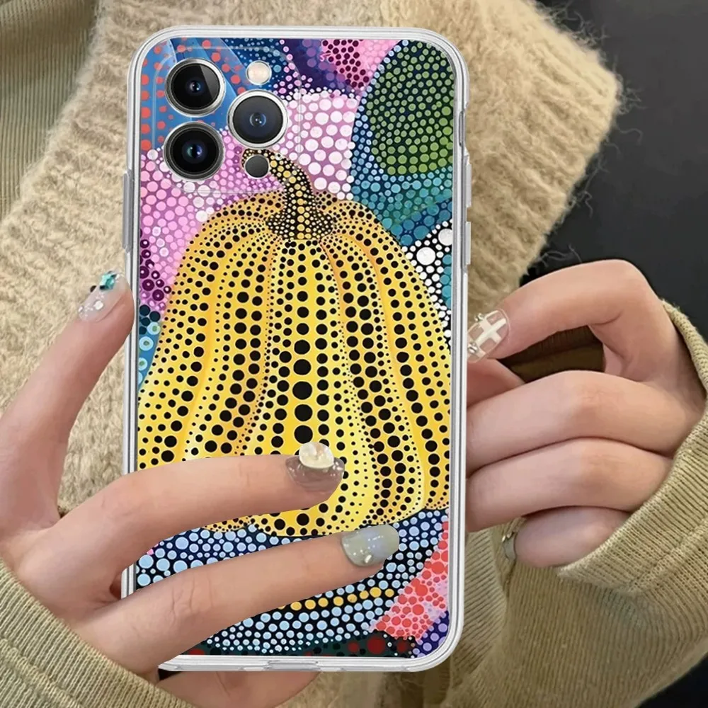 Pumpkin Yayoi Kusama Phone Case Silicone Soft For Iphone 16 15 14 13 12 11 Pro Mini XS MAX Plus X Cover