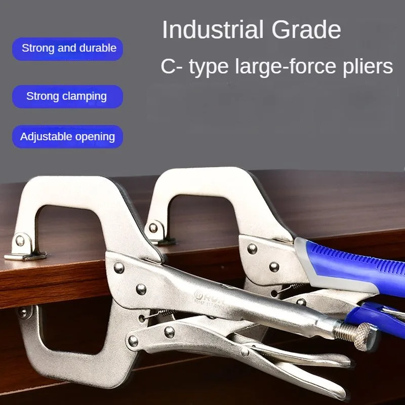 RUR Multi-function Pliers Industrial C-type Pressure Plier Heavy-duty Clamp Tools 6/9/11/14/18 Inch Woodworking Fixed Pliers