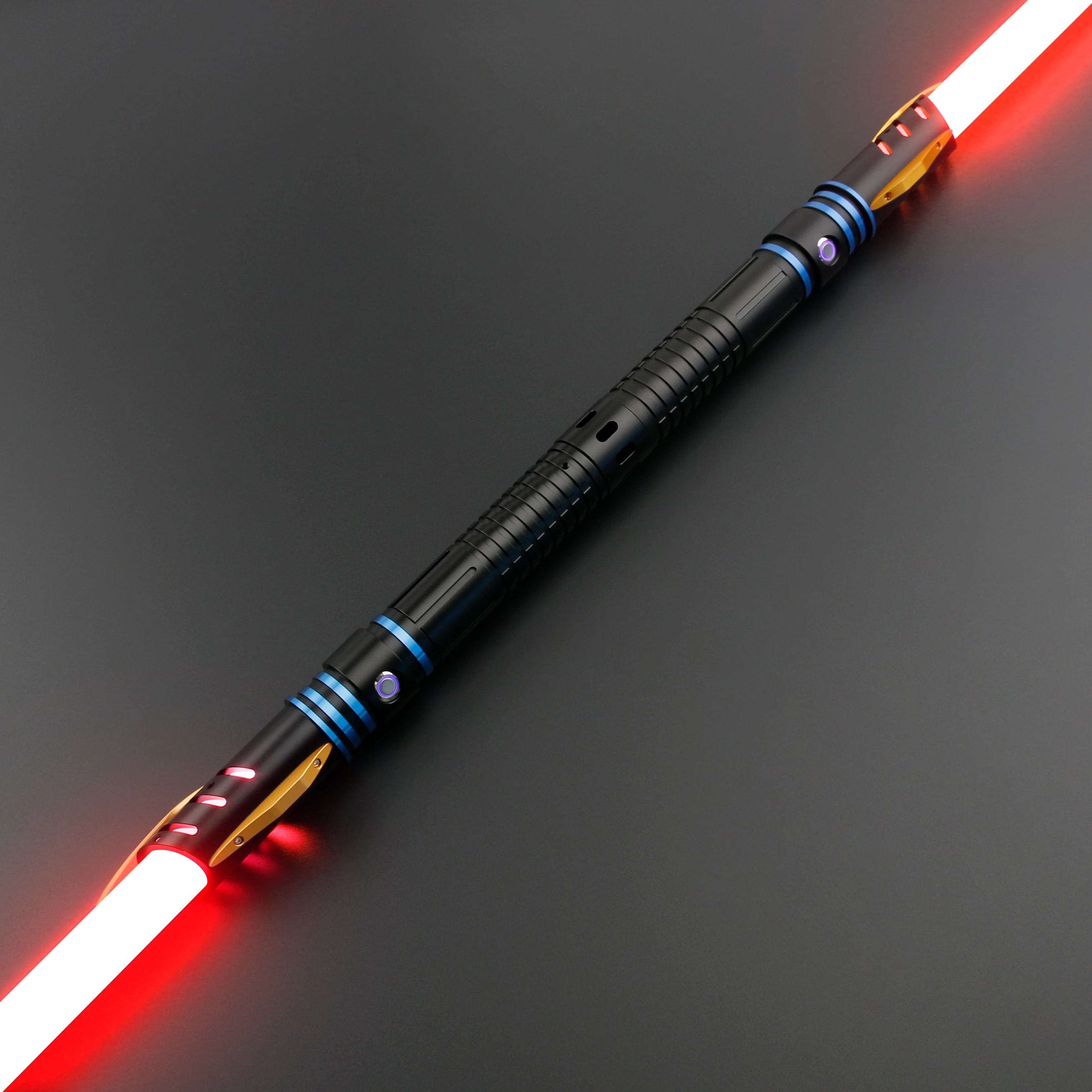 TXQSABER Double Blade Lightsaber Neo Pixel Spinning Sword RGB with Removable Blade Metal Hilt Blaster Cosplay Toys Saber Staff