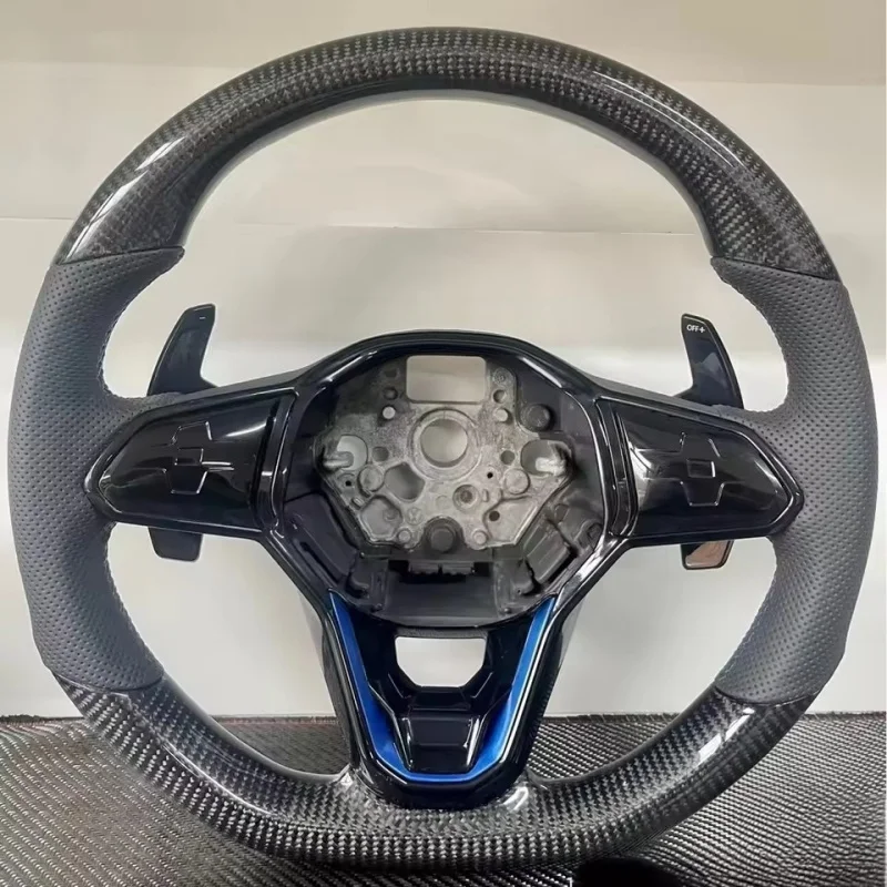 Customized Carbon Fiber Leather For Volkswage VW Golf 8 GTI R Line MK8 Golf 7 MK6 GTI Steering WheeI Car Interior Accessories