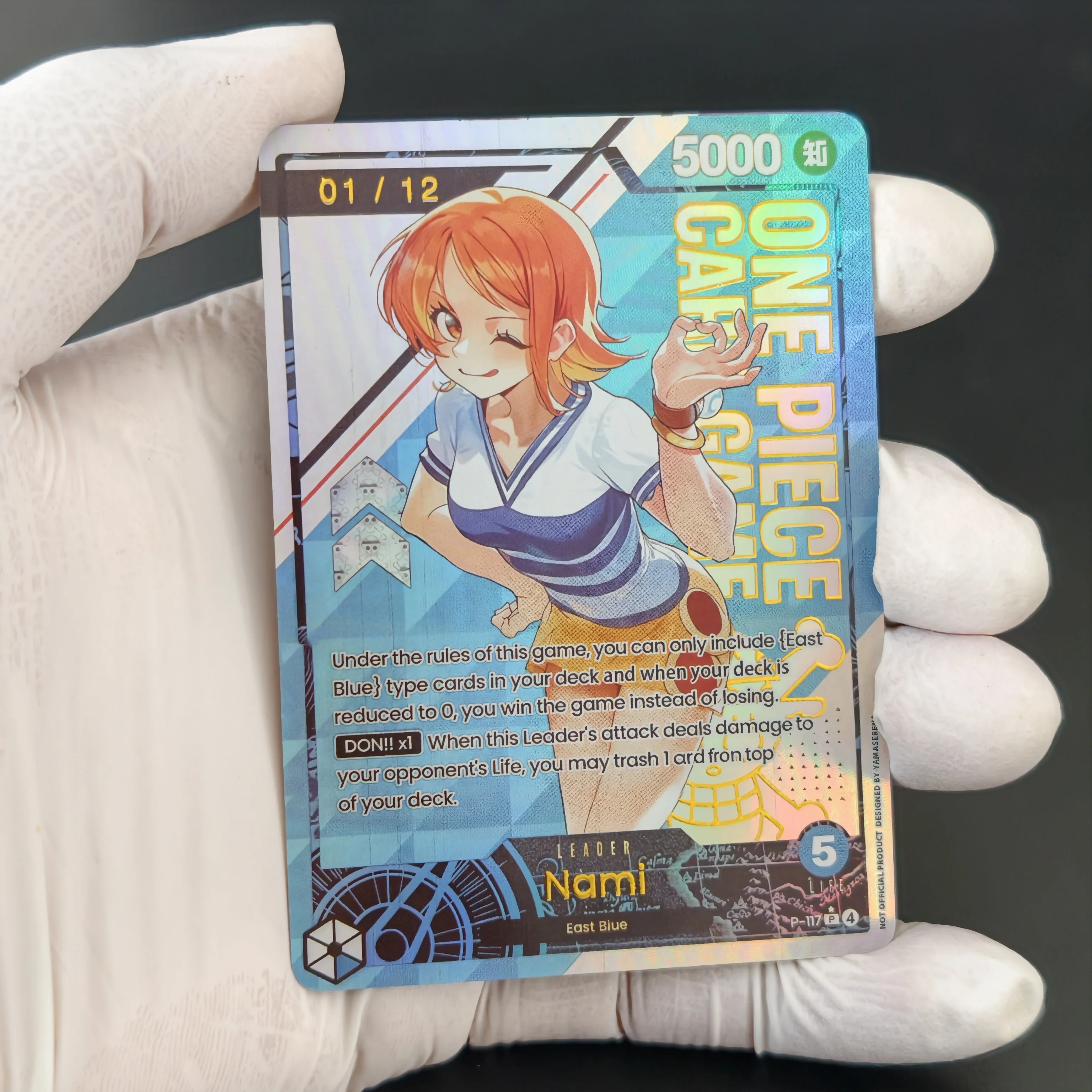DIY One Piece Card Game OPCG Nami Gear5 Nika Luffy 0001/1900 Limited Series Card Holo Foil Textured TCG Collectible Card