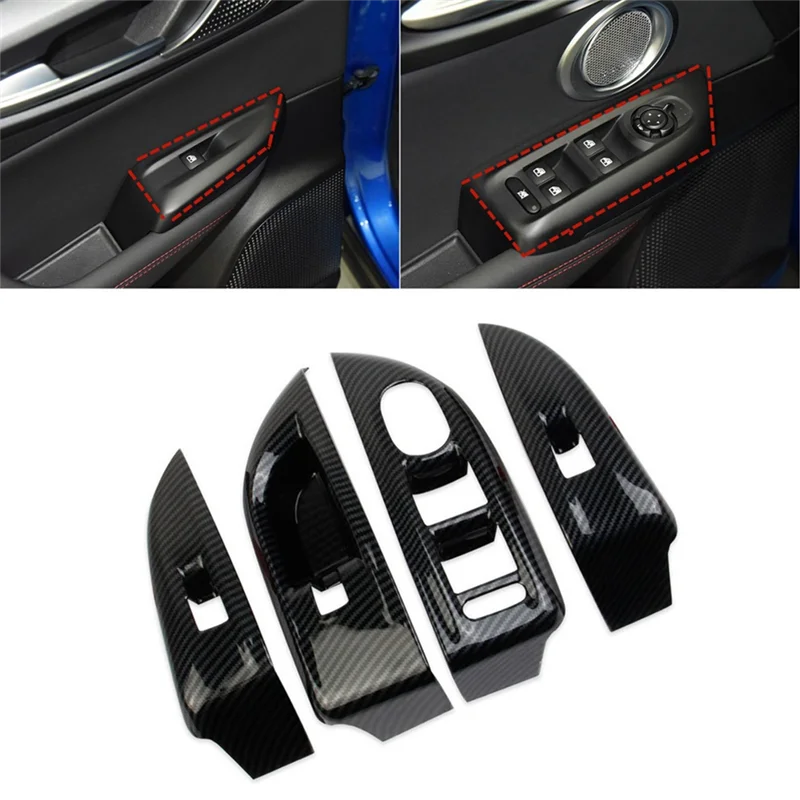 

A03Q-For Dodge Hornet 2023 2024 Car Window Lifting Switch Panel Cover Trim Interior Replacement ABS Carbon Fiber