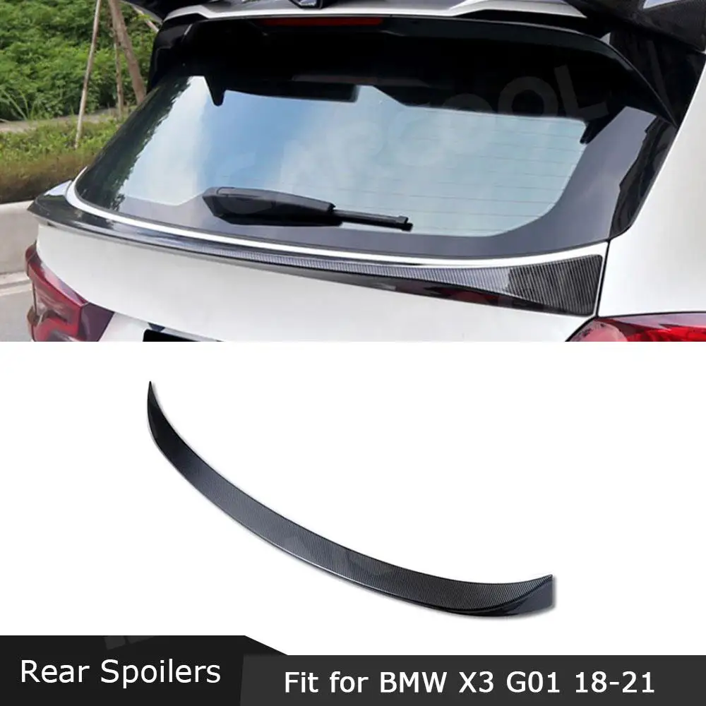 

JMCARCOOL ABS Carbon Look Rear Trunk Lip Spoiler Gloss Black Lip Wings For BMW X3 G01 2018-2020