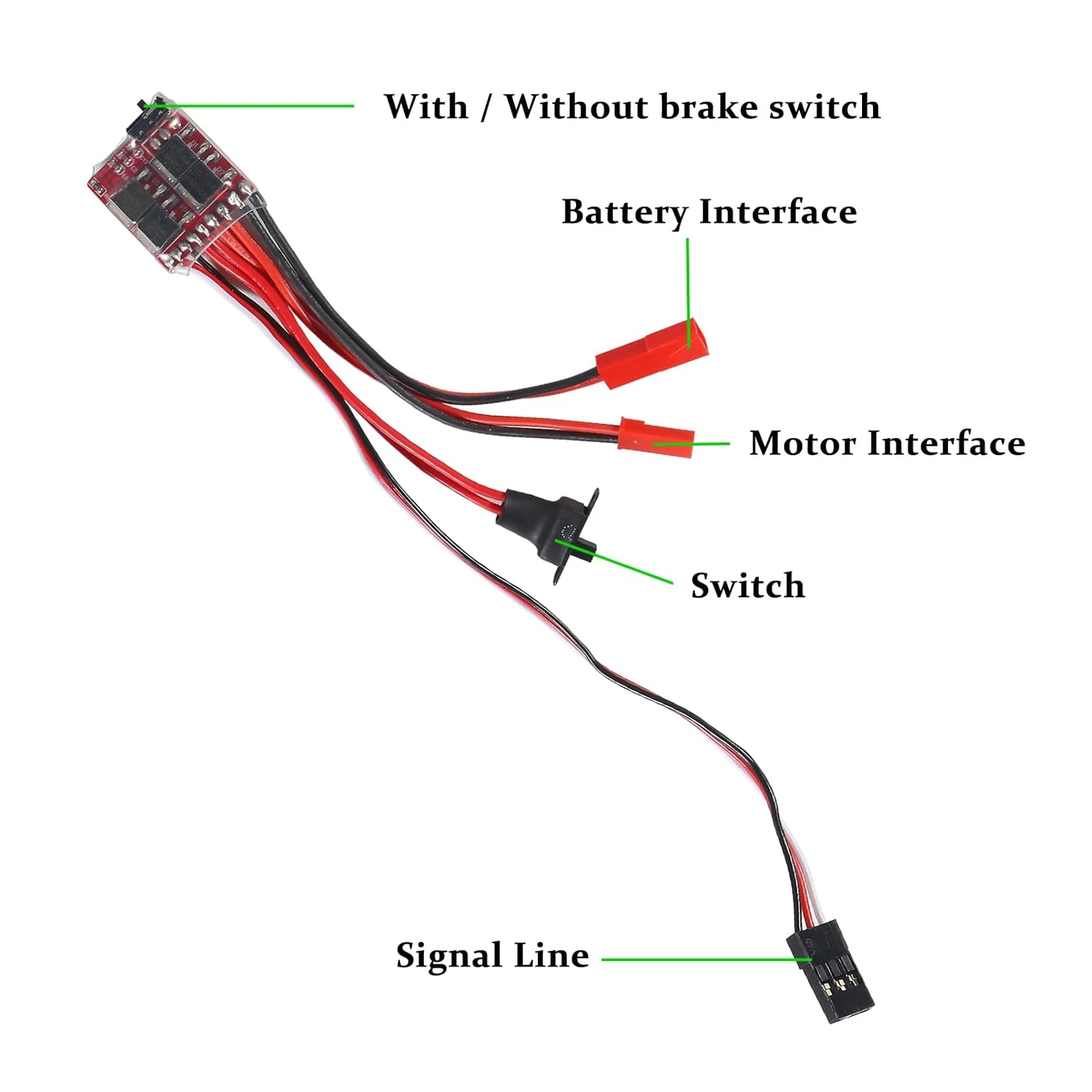 10A 20A 30A Brushed ESC Motor Mini Speed Controller 2KHz Forward Reverse Brush Brake RC 2S for RC Car Boat Tank