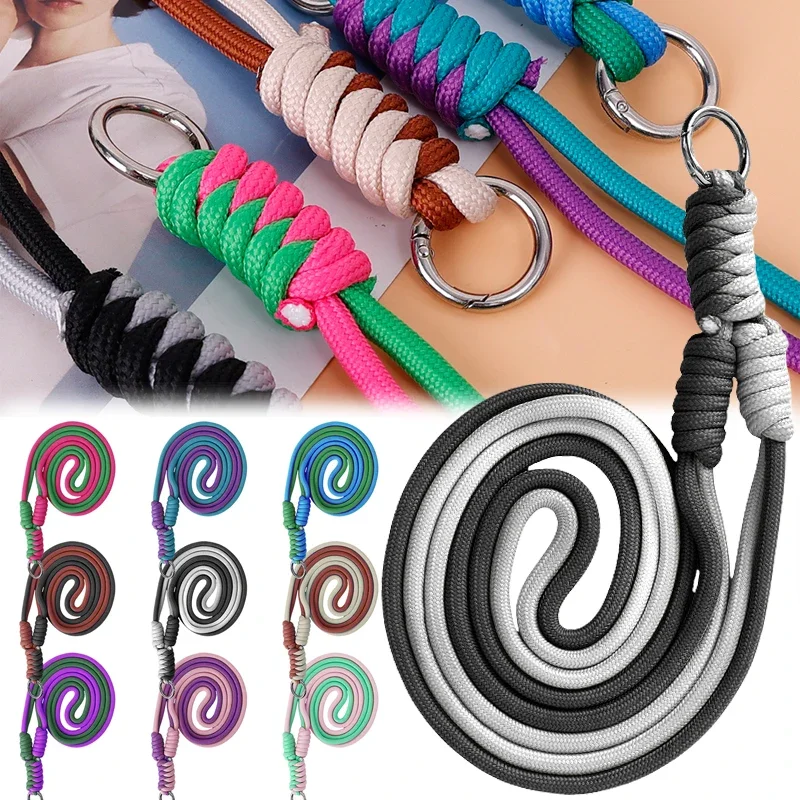 Yeni uzun zincir naylon örgülü kordon Crossbody cep telefonu askısı çift renk eller serbest cep telefonu kordon zinciri ile Tether Tab
