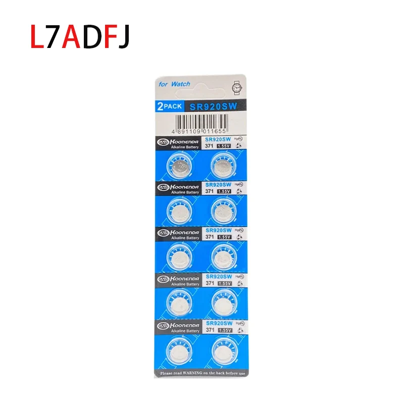 AG6 Button Cell Battery 1.55V Coin Alkaline Battery 371 SR920SW LR920 SR927 171 370 L921 LR69 SR920 AG6 Batteries