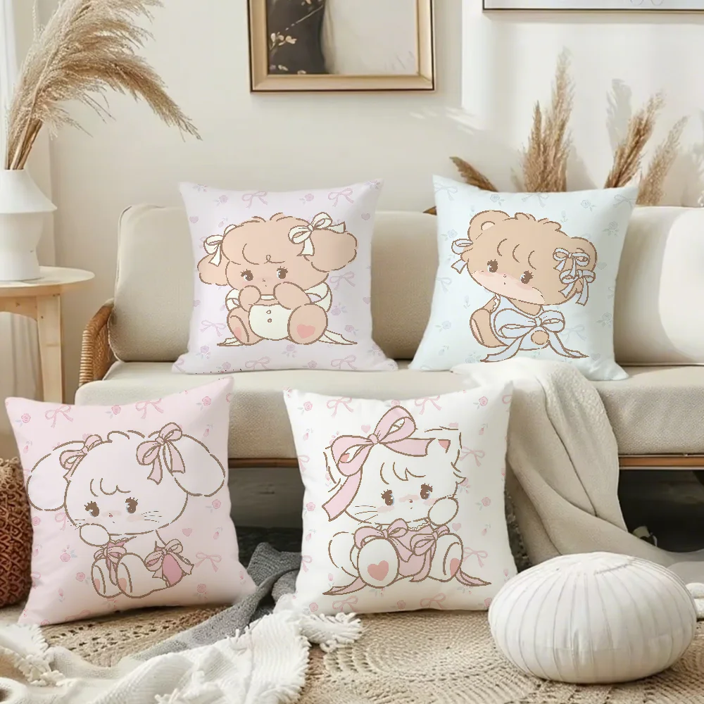 Cute M-Mikko cushion cover Square Double-Sided Printing Sofa Cushion Cover Pillowcase Bedroom Bedside