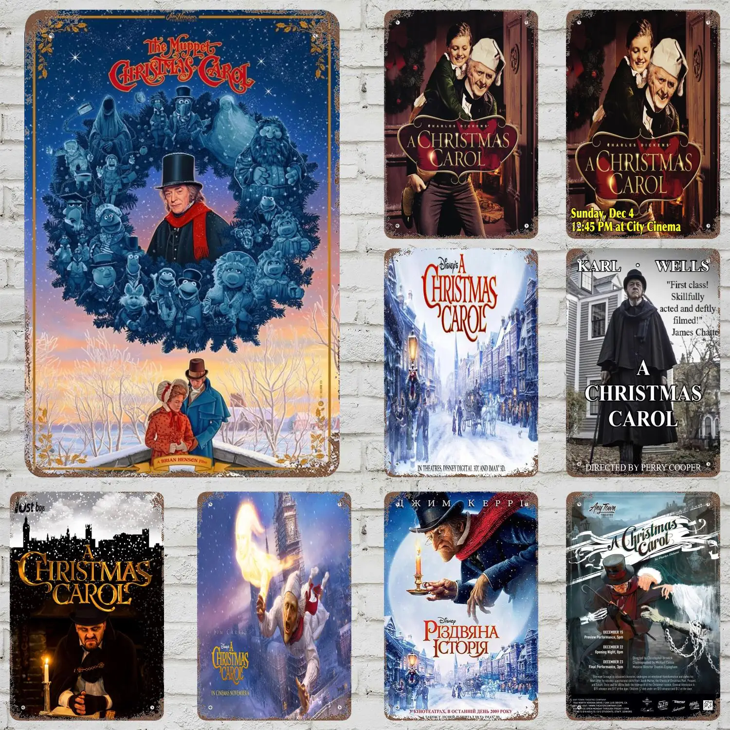 

MINISO A Christmas Carol Retro Vintage Tin Sign Poster Decorative Plaque Metal Plate Wall Decor