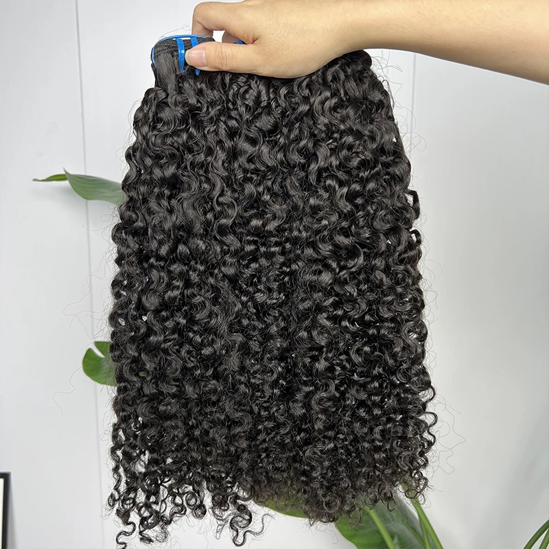 18A البورمية مجعد حزم 100% نسج على شكل شعر إنسان Tissage الخام عذراء وصلات شعر غير معالجة لحمة مزدوجة يمكن التبييض # 613 لون