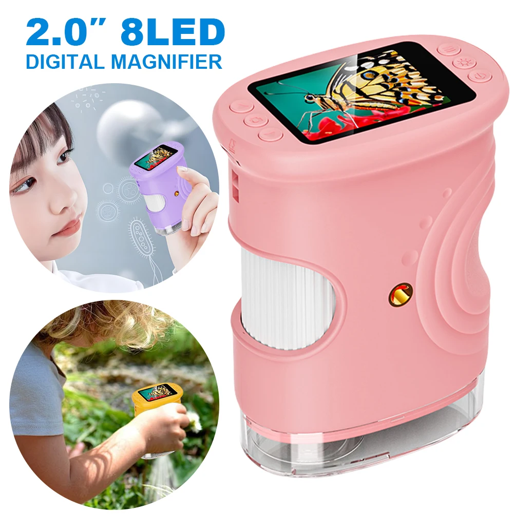 

Microscope for Kids 2 Inch IPS Screen Digital Microscope Kids Microscope Handheld Microscope Camera for Scientific Experiment